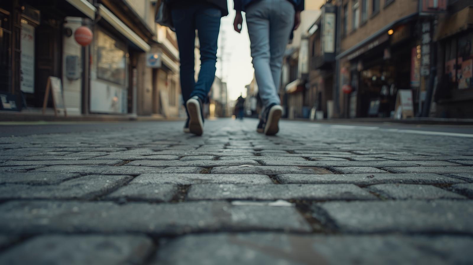 川越デートで歩く距離が長いことを想定した街歩きの様子