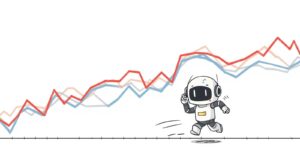 激しい気温の変化に自律神経が必死に対応しようとして疲弊している様子を表現したマンガ風の図解。